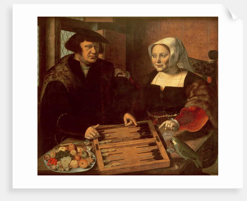 Portrait of a Husband and Wife Playing Tric-Trac by Jan Sanders van Hemessen