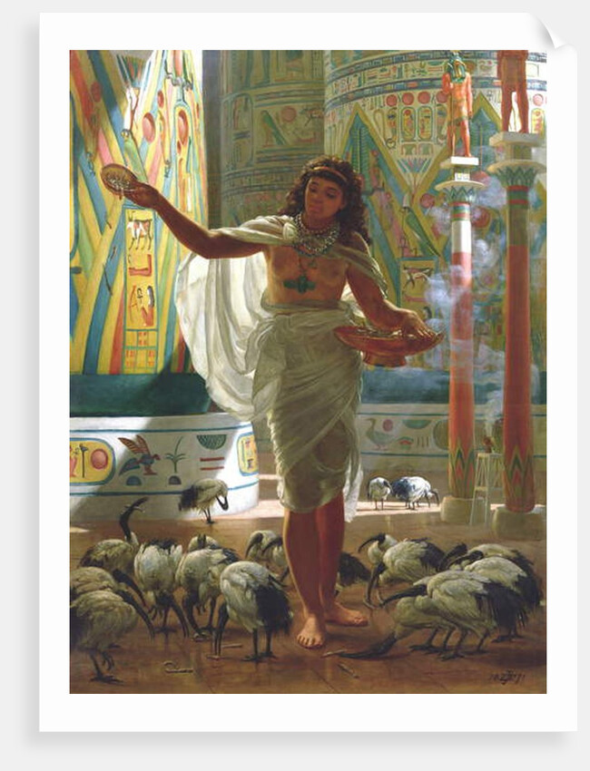 Feeding the Sacred Ibis in the Halls of Karnac by Edward John Poynter