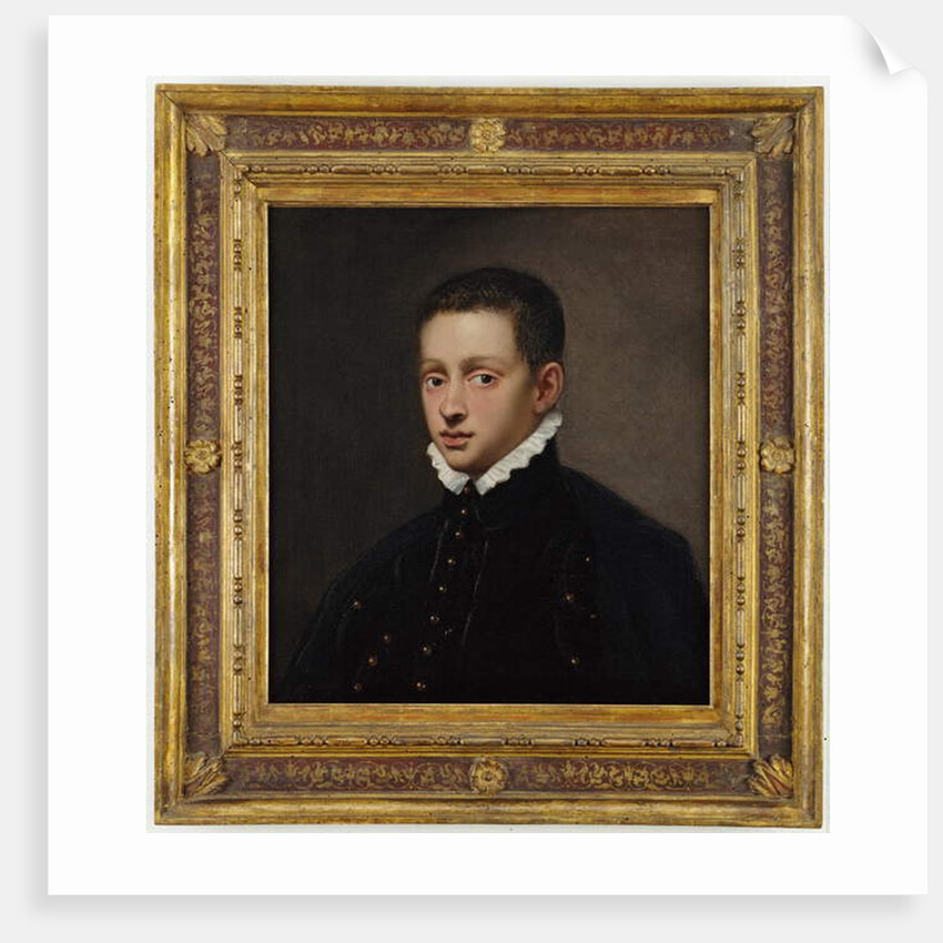 Portrait of a boy, bust-length, in a black doublet with a white collar by Jacopo Robusti Tintoretto