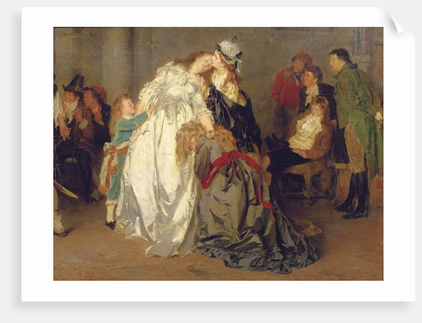 King Louis XVI of France bidding farewell to his family in the Temple prison, detail, 1873 by Ernst Meisel