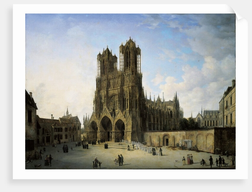 The Southwest Wing of the Cathedral in Reims, 1826 by Domenico II Quaglio