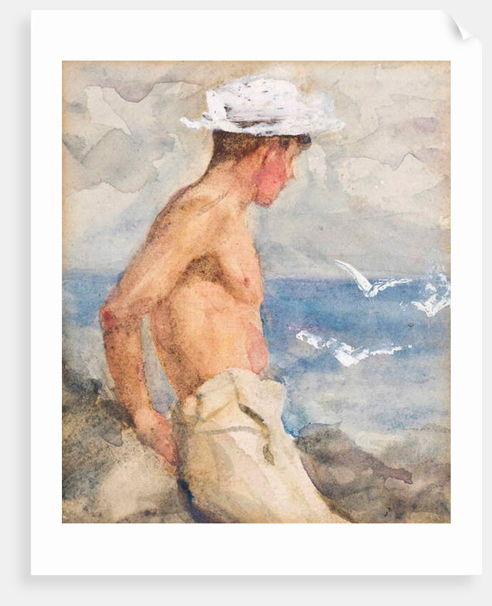 Study of a young man looking out to sea by Henry Scott Tuke