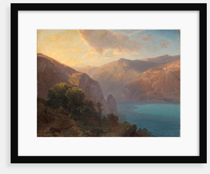 Près de Seelisberg: a view of Lac de Lucerne seen from the Seelisberg, Switzerland, 1862 by Alexandre Calame