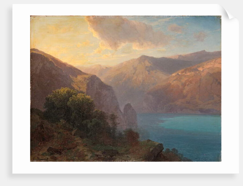 Près de Seelisberg: a view of Lac de Lucerne seen from the Seelisberg, Switzerland, 1862 by Alexandre Calame