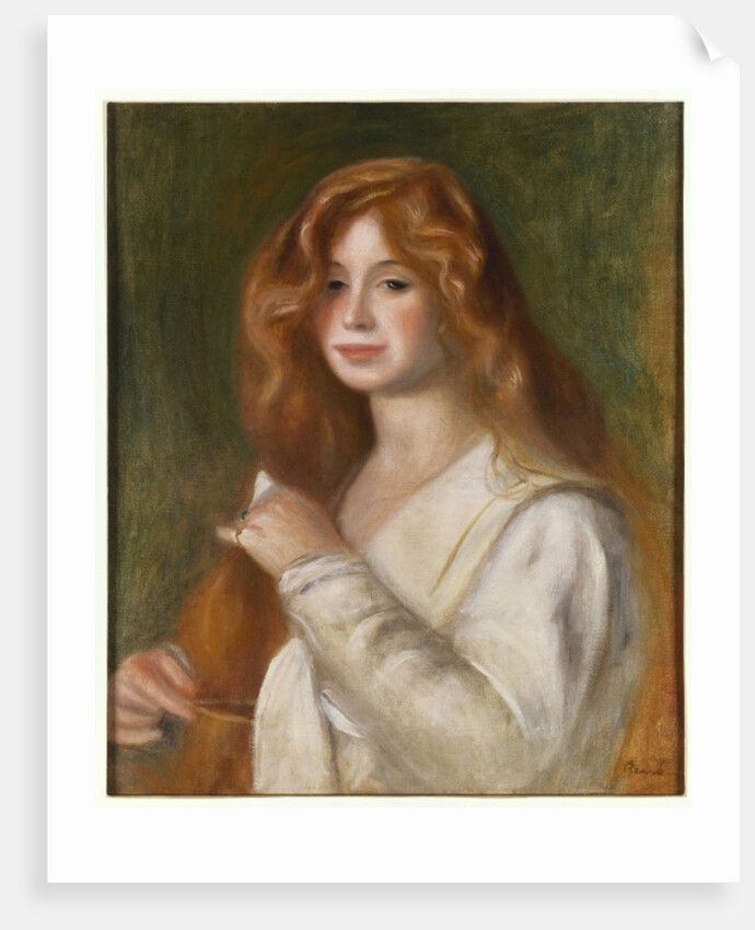 Girl Combing her Hair by Pierre Auguste Renoir