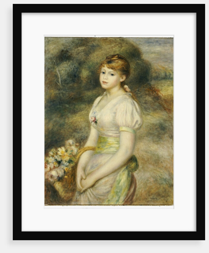 Young Girl with a Basket of Flowers by Pierre Auguste Renoir