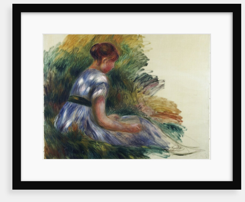 Alice Gamby in the Garden, Young Girl Sitting in the Grass, 1891 by Pierre Auguste Renoir