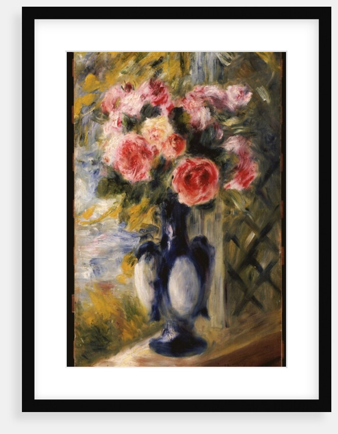 Roses in a Blue Vase, 1892 by Pierre Auguste Renoir