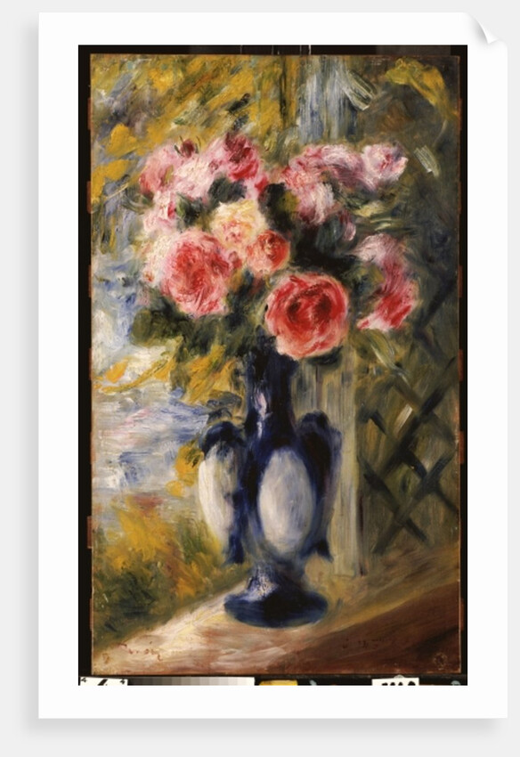 Roses in a Blue Vase, 1892 by Pierre Auguste Renoir