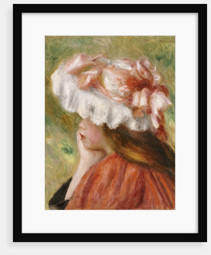 Head of a Young Girl in a Red Hat by Pierre Auguste Renoir