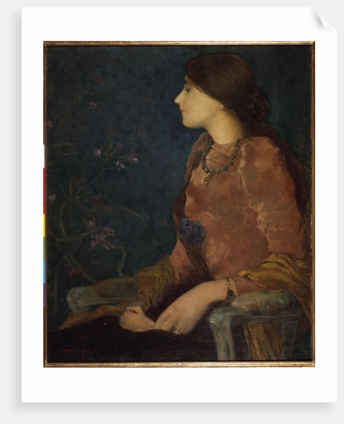 Pensive Lady, Seated by Edmond-Francois Aman-Jean