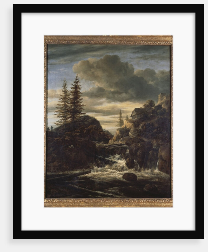 A Norwegian Landscape with a Cascade Waterfall by Jacob Isaaksz. or Isaacksz. van Ruisdael