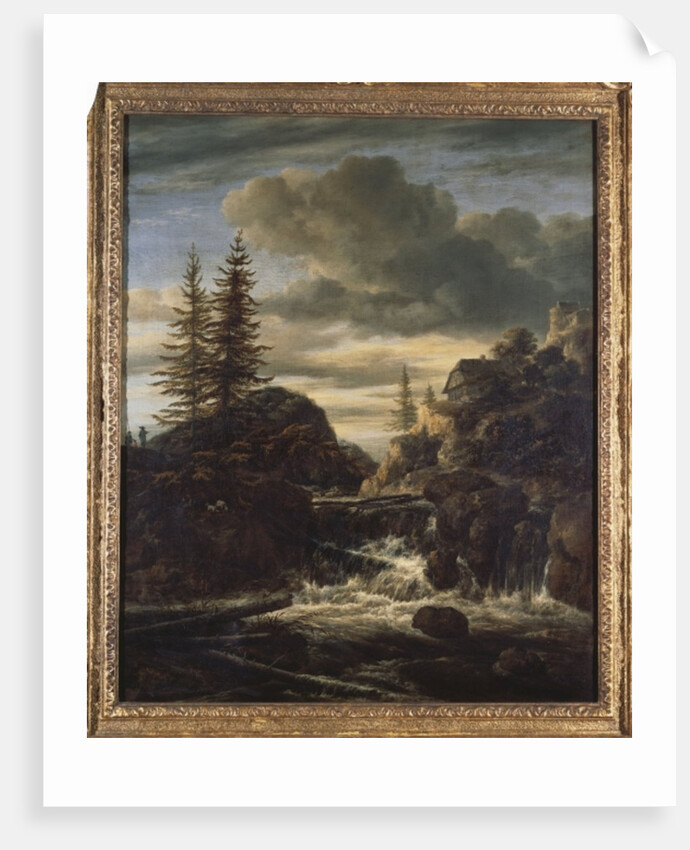 A Norwegian Landscape with a Cascade Waterfall by Jacob Isaaksz. or Isaacksz. van Ruisdael