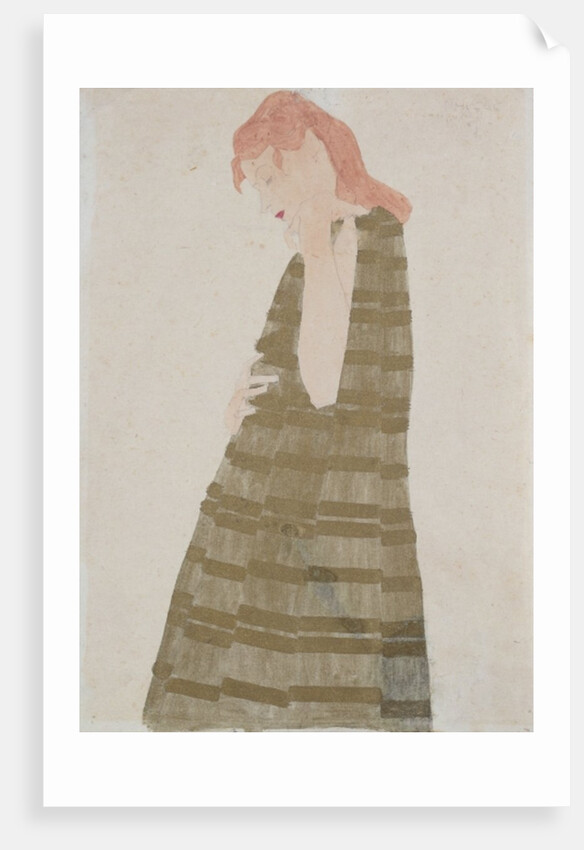 Standing Woman in a Golden Dress by Egon Schiele