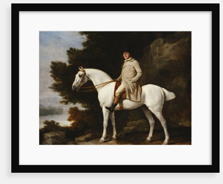 A Gentleman on a Grey Horse in a Rocky Wooded Landscape, 1781 by George Stubbs