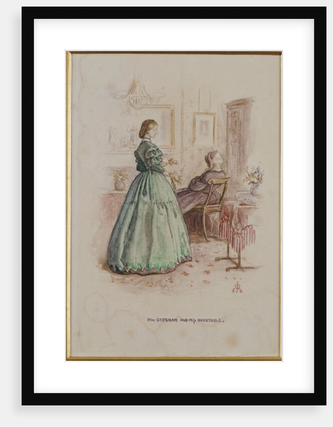 Mrs. Gresham and Miss Dunstable: An illustration to 'Framley Parsonage', 1861 by John Everett Millais