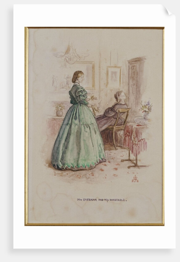 Mrs. Gresham and Miss Dunstable: An illustration to 'Framley Parsonage', 1861 by John Everett Millais