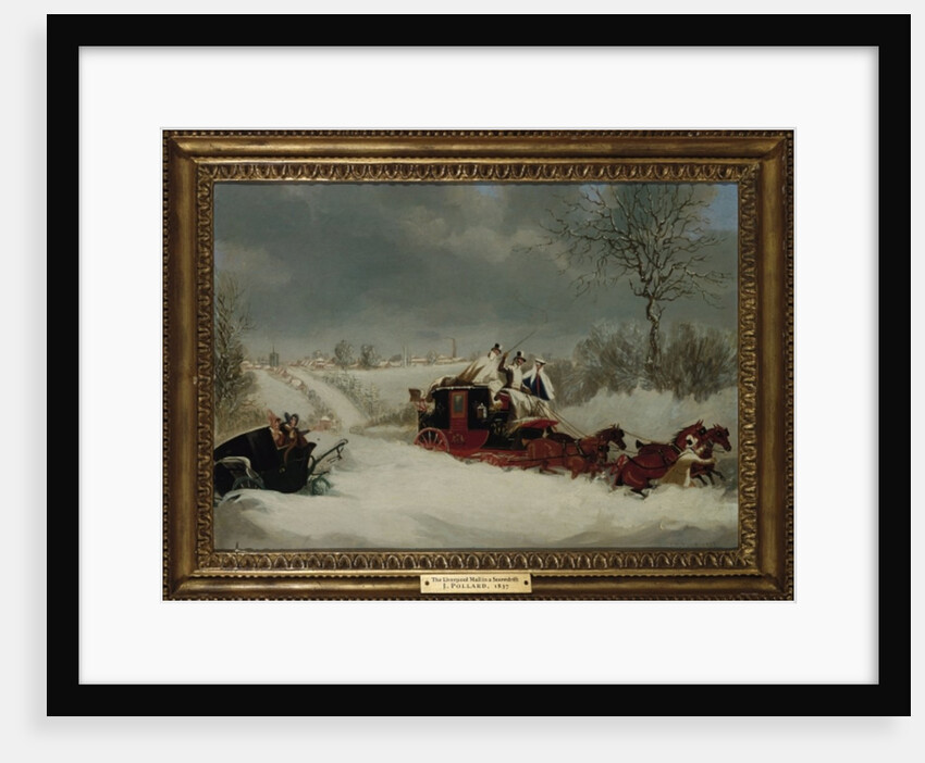 The Liverpool Mail in a Snowstorm near St. Albans, 1837 by James Pollard