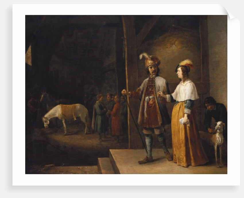 A Lady and a Gentleman Entering a Stable by David the Younger Teniers