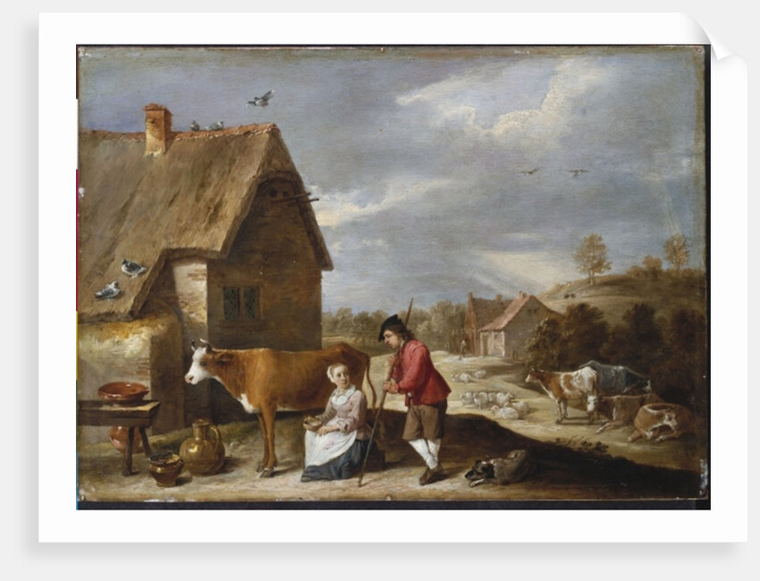 A Milkmaid and a Shepherd Outside a Cottage, late 1640s by David the Younger Teniers