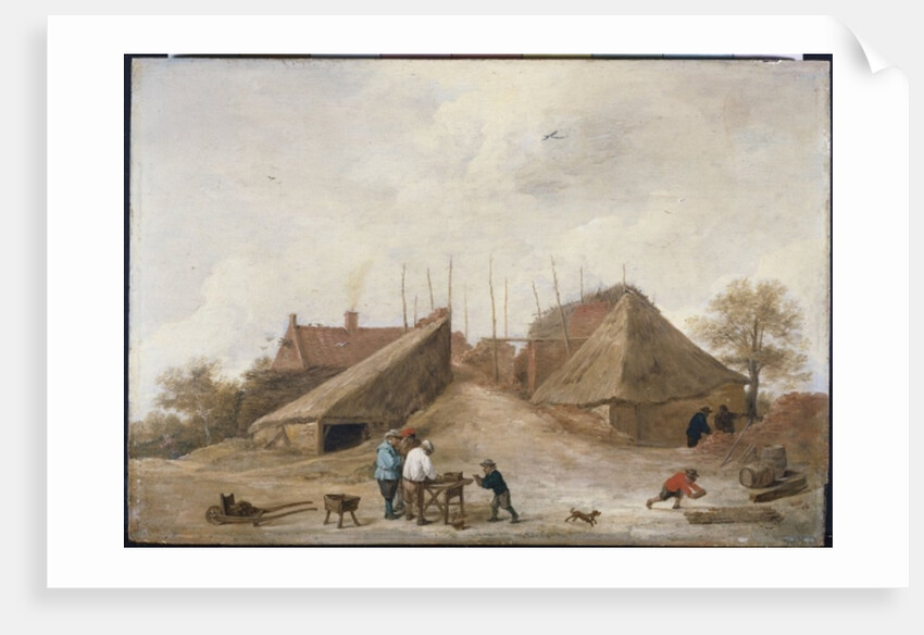 A Farm Yard with Figures Round a Table by David the Younger Teniers