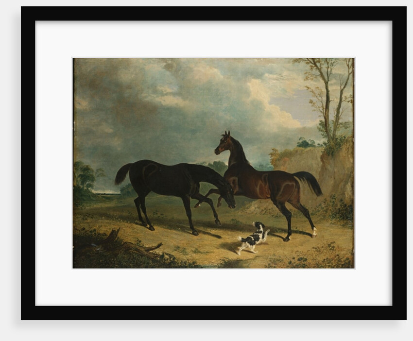 Hunters and a Spaniel in a Wooded Landscape, 1835 by John Frederick Herring Snr