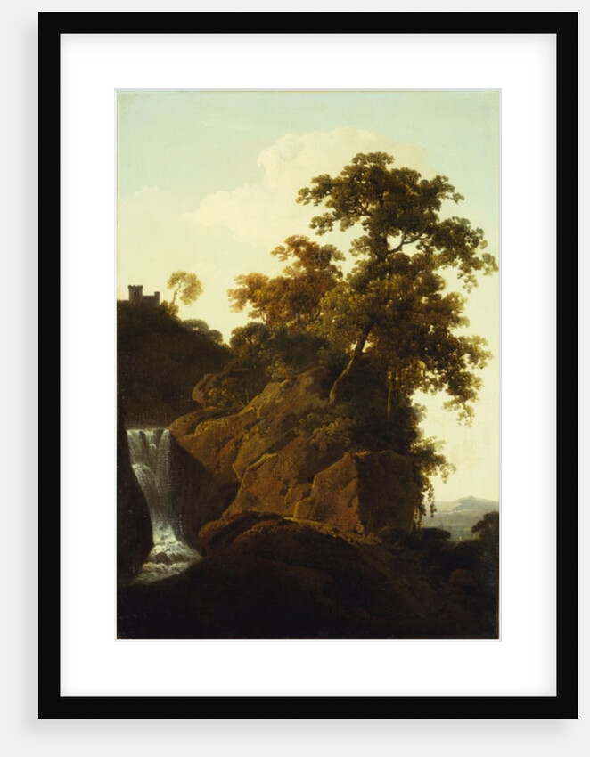 Rocky Landscape with a Waterfall by Joseph Wright of Derby