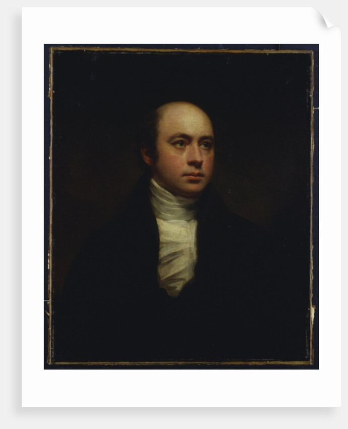 Portrait of Sir Francis Chantrey, in a dark jacket and white cravat by Henry Raeburn