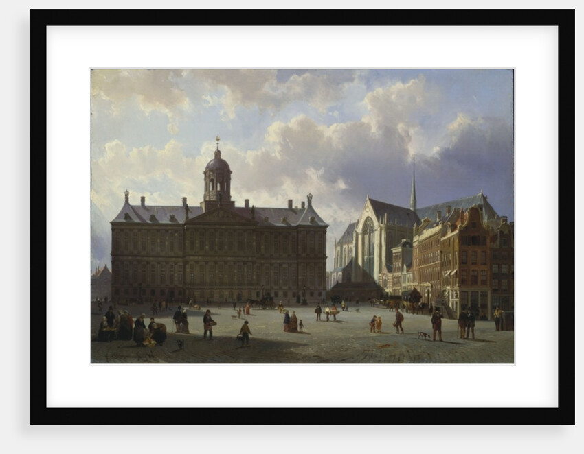 Dam Square with the Royal Palace, Amsterdam, 1855 by Cornelius Springer