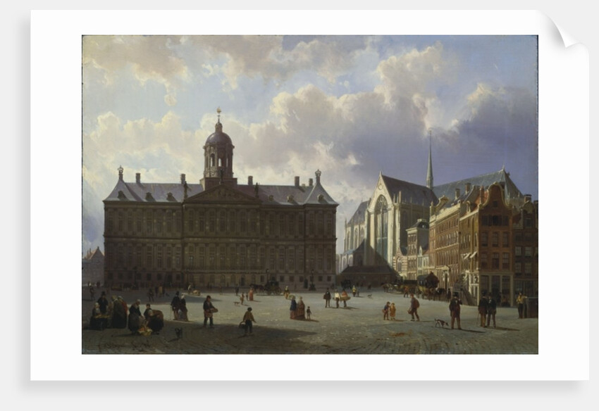 Dam Square with the Royal Palace, Amsterdam, 1855 by Cornelius Springer