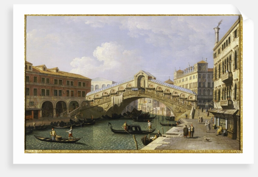 The Rialto Bridge Venice from the South with the Fondamenta Del Vin and the Fondaco Dei Tedeschi by Antonio Canaletto