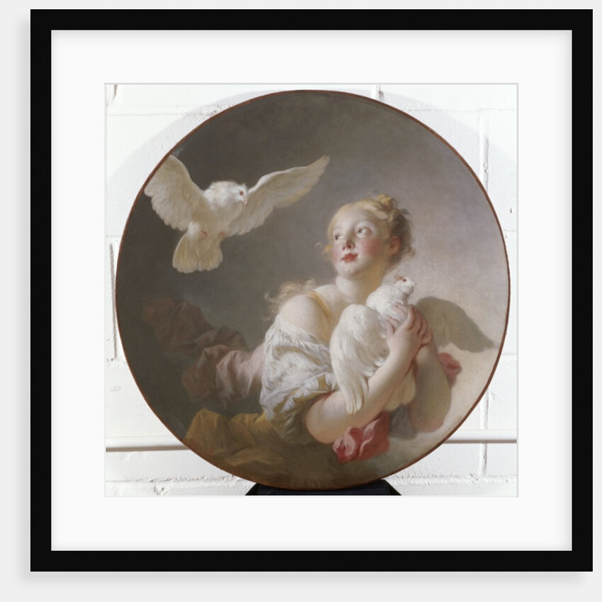 Girl Holding a Dove by Jean-Honore Fragonard