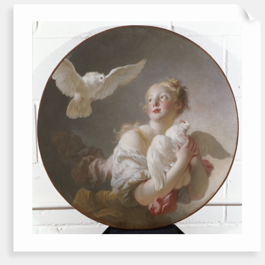 Girl Holding a Dove by Jean-Honore Fragonard