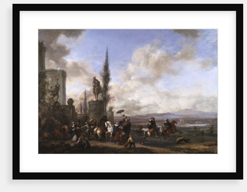 Departure for the Hunt by Philips Wouwermans or Wouwerman