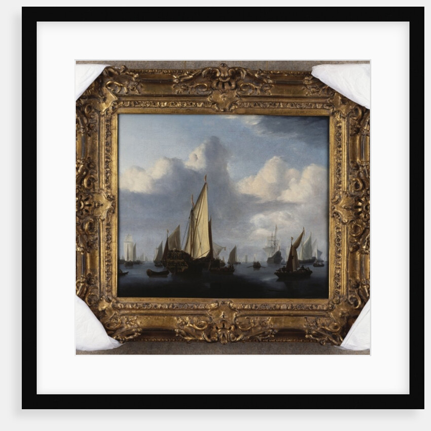 A Seascape with a States Yacht and other Shipping in a Calm, 1654 by Willem van de the Younger Velde