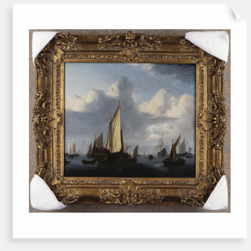 A Seascape with a States Yacht and other Shipping in a Calm, 1654 by Willem van de the Younger Velde