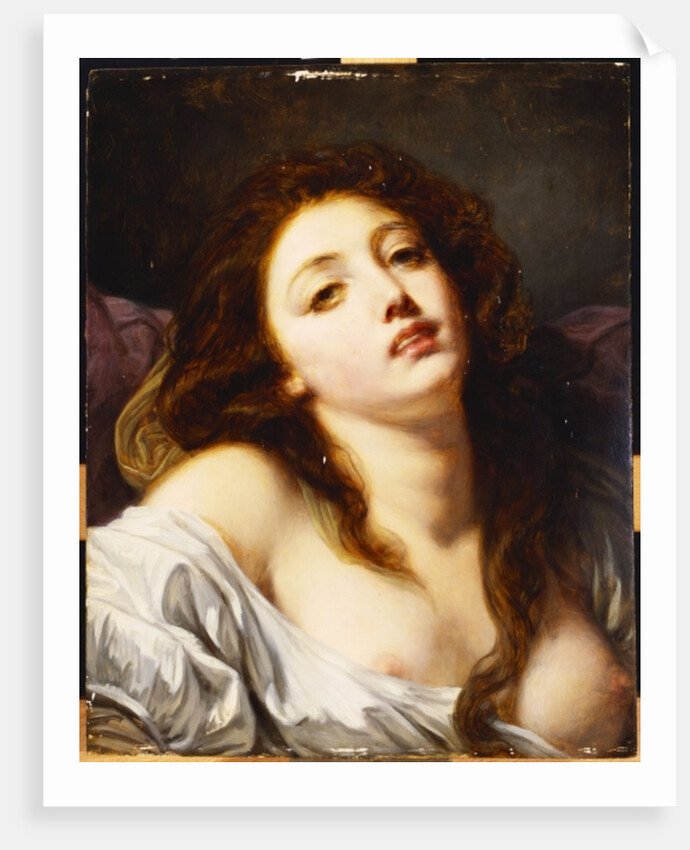 A young woman, bust length by Jean Baptiste Greuze