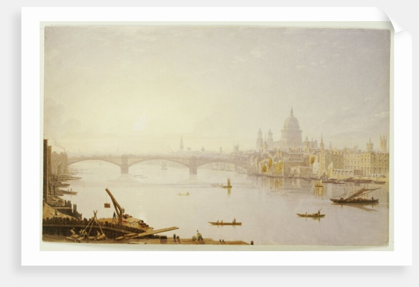 Southwark Bridge and St. Paul's Cathedral from London Bridge by George Fennel Robson