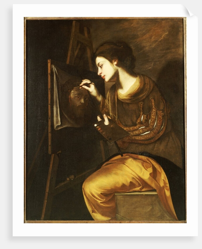 A Female Artist Painting the Image of the Sudarium by Francesco Guardi