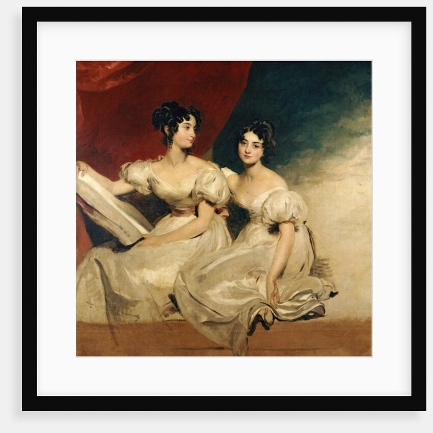 A double portrait of the Fullerton sisters, seated full length, in white dresses, c.1825 by Thomas Lawrence