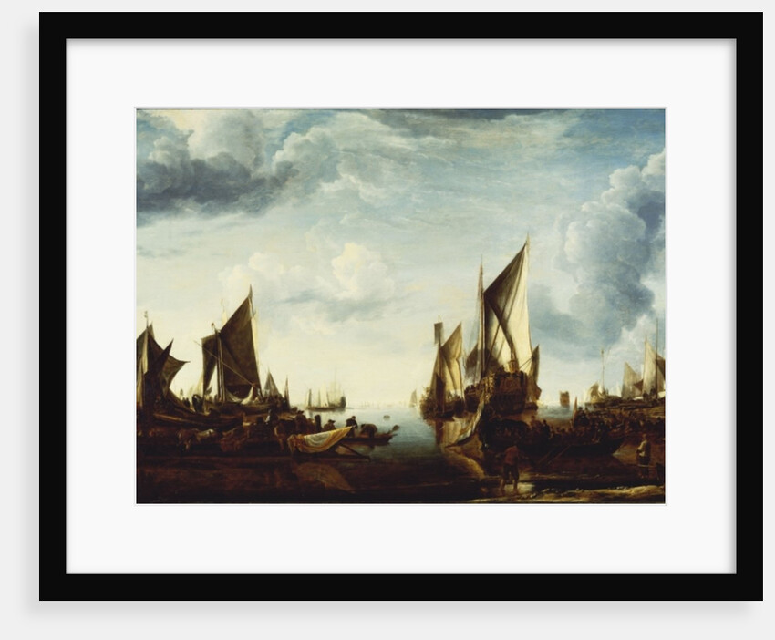 The Visit of the Stadholder, Prince Frederik Hendrik, to the Fleet of the States General at Dordrecht in 1646, before 1649 by Jan van de Capelle or Cappelle