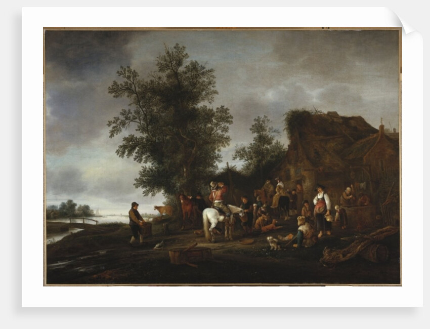 Travellers refreshing themselves at a riverside tavern, 1664 by Isack van Ostade