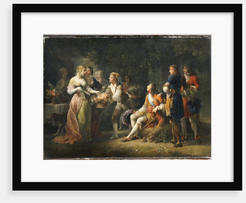 Louis XIV of France declaring his love for Louise de la Valliere by Jean-Frederic Schall