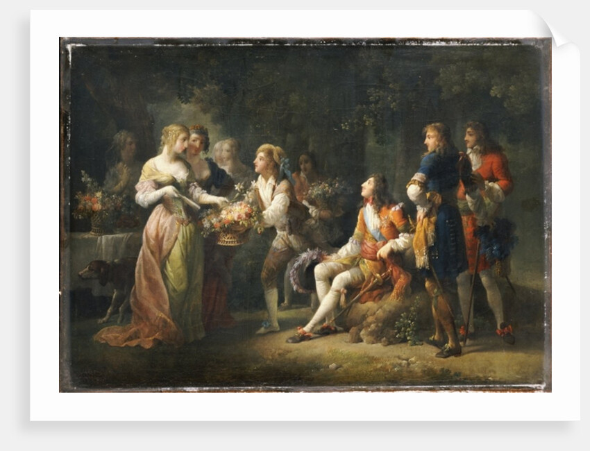Louis XIV of France declaring his love for Louise de la Valliere by Jean-Frederic Schall