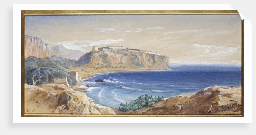 Monaco from Cap d'Ail, 1865 by Edward Lear