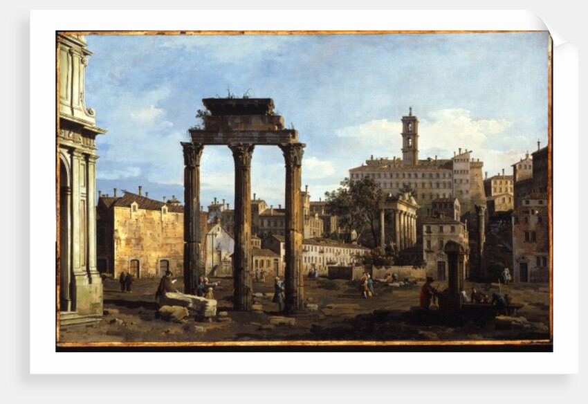 Rome - The Forum with the Temple of Castor and Pollux, c.1742-43 by Bernardo Bellotto