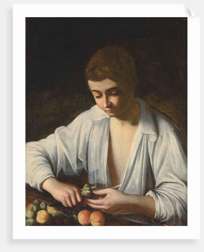 A boy Peeling Fruit, c.1592-3 by Michelangelo Caravaggio