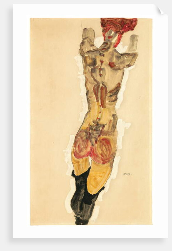 Stehender Rückenakt, 1910 by Egon Schiele