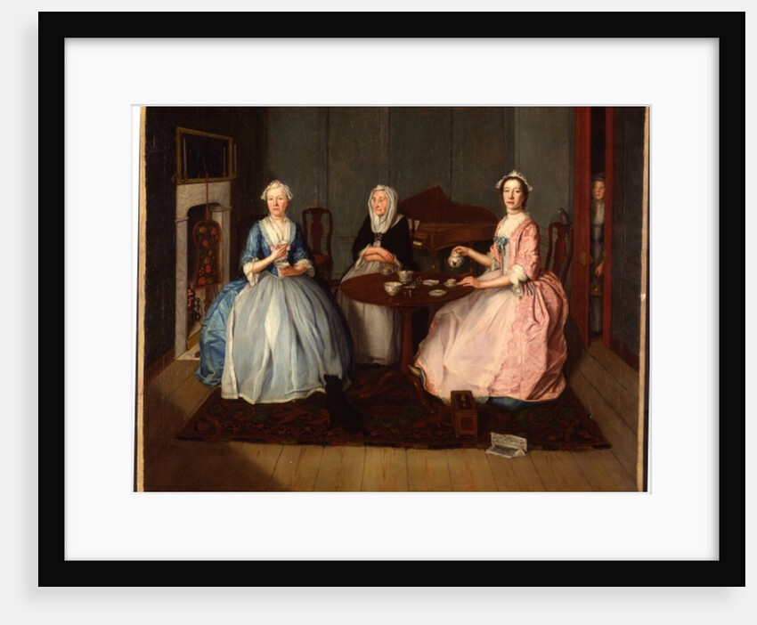 A Family in an Interior Taking Tea, c.1740 by English School