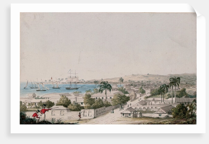 A view of Carlisle Bay and Bridgetown, Barbados by Charles Emilius Gold